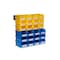 Triton Products Wall Storage Unit W/ (12) Small Yellow Bins, (12) Medium Blue Bins, Wall Mount Rails 3-1020YBWS - alternate 1